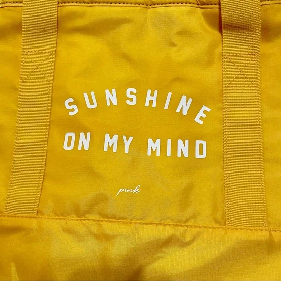 Victoria's Secret Pink Cooler Tote “SUNSHINE ON MY MIND” Insulated Bag - Yellow - Picture 3 of 6